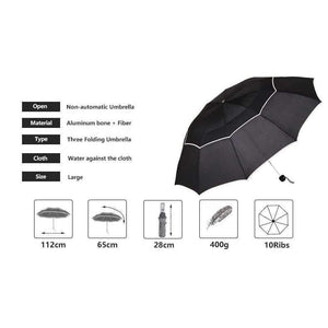 Planet Gates black / China Golf Umbrella Rain Women Windproof 3Floding Large Male Women Umbrella Non-Automatic Business Umbrella For Men Paraguas
