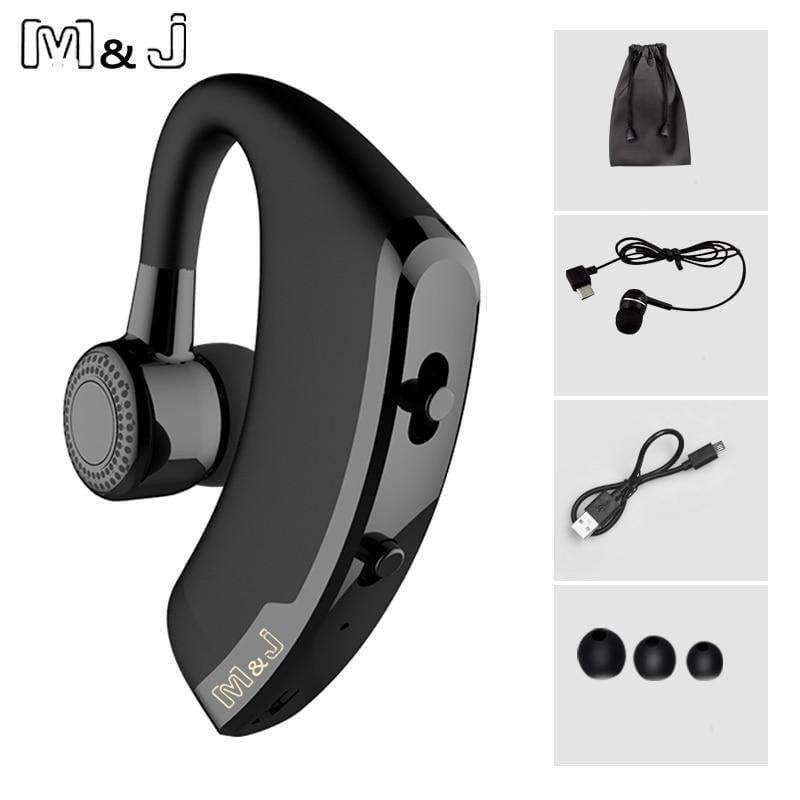 Planet Gates Black / China Handsfree Business Wireless Bluetooth Headset With Mic Voice Control Headphone For Drive Connect With 2 Phone