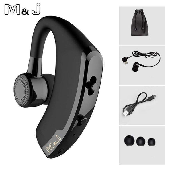 Planet Gates Black / China Handsfree Business Wireless Bluetooth Headset With Mic Voice Control Headphone For Drive Connect With 2 Phone