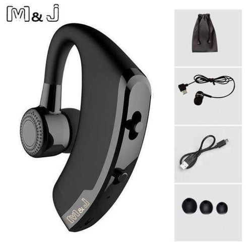 Planet Gates Black / China Handsfree Business Wireless Bluetooth Headset With Mic Voice Control Headphone For Drive Connect With 2 Phone