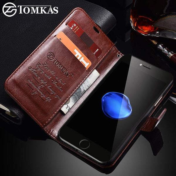 Planet Gates Black / China / I7 I8 TOMKAS Case For iPhone 7 8 Plus PU Leather Wallet Style Kickstand Business Phone Bags Cases For iPhone X 8 7 Plus 6 Plus Case