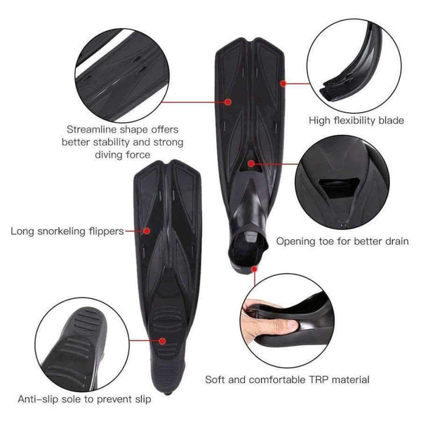 Planet Gates Black / China / L Diving Swimming Fins Foot Fins Flippers Flexible Comfort Adult Profession Diving Fins Swimming Fins Water Sports