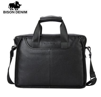 Planet Gates Leather Guarantee Briefcase Men Bag 14 inch Laptop Soft Cowhide Messenger Bag Handbag Bag Business