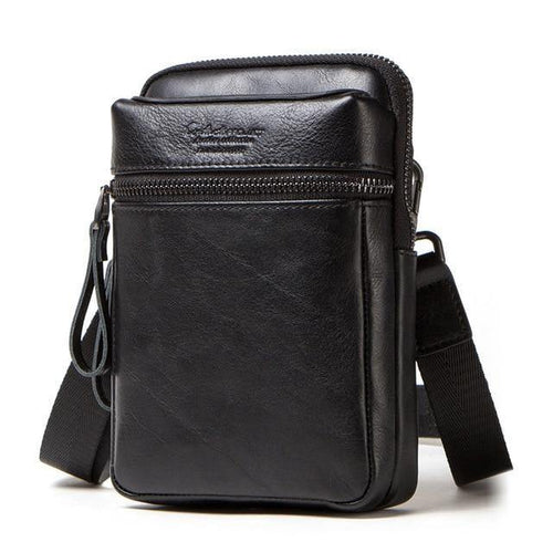 Planet Gates black / China Leather men waist pack for cell phone shoulder bag travel pouch small crossbody bags card holders bolsas