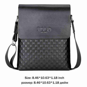 Planet Gates black / China Leather Plaid Pattern Men's Shoulder Bags Vintage Business Man Bag Crossbody Bag For Men Simple Casual Messenger Bag