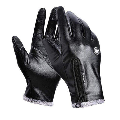 Planet Gates black / China / M Autumn Winter Men Touch Screen Leather Gloves Waterproof Ladies Fashion Cool Black Velvet Warm Outdoor Windproof Non-Slip Gloves