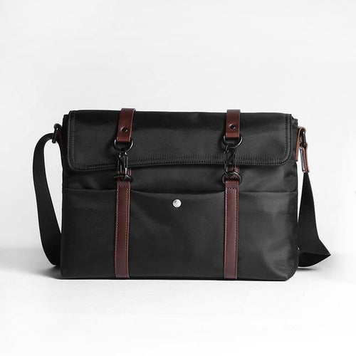 Planet Gates Black / China Men's Messenger Bags Canvas Shoulder Bag Fashion Men Business Solid Color Travel Handbag for 13 Inch Laptop