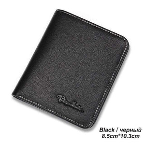 Planet Gates Black / China Men Wallets Black Genuine Leather Purse For Men Business Card Holder Men's Wallet Mini N4429