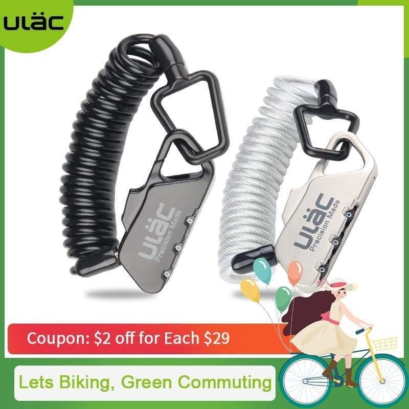 Planet Gates Black / China Mini Bike Lock 1200mm Fold Backpack Cycling Helmet Bicycle Cable Lock 3 Digit Combination Anti-theft Bike Bicycle Lock