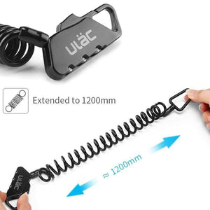 Planet Gates Black / China Mini Bike Lock 1200mm Fold Backpack Cycling Helmet Bicycle Cable Lock 3 Digit Combination Anti-theft Bike Bicycle Lock