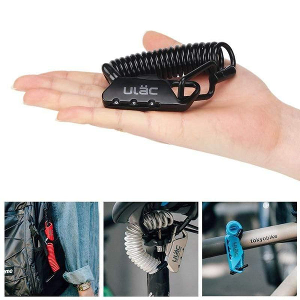 Planet Gates Black / China Mini Bike Lock 1200mm Fold Backpack Cycling Helmet Bicycle Cable Lock 3 Digit Combination Anti-theft Bike Bicycle Lock