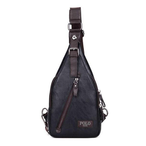 Planet Gates Black / China New Arrival Magnetic Hasp Open Men Leather Chest Bag Famous Brand Men Travel Sling Shoulder Bag Casual Crossbody Bag
