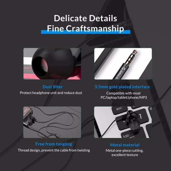 Planet Gates Black / China ORICO Bass High Sound Earphone In-Ear Sport Earphone Colorful Headset Earphones for iPhone 6 6S Xiaomi Ear Phones fone de ouvido