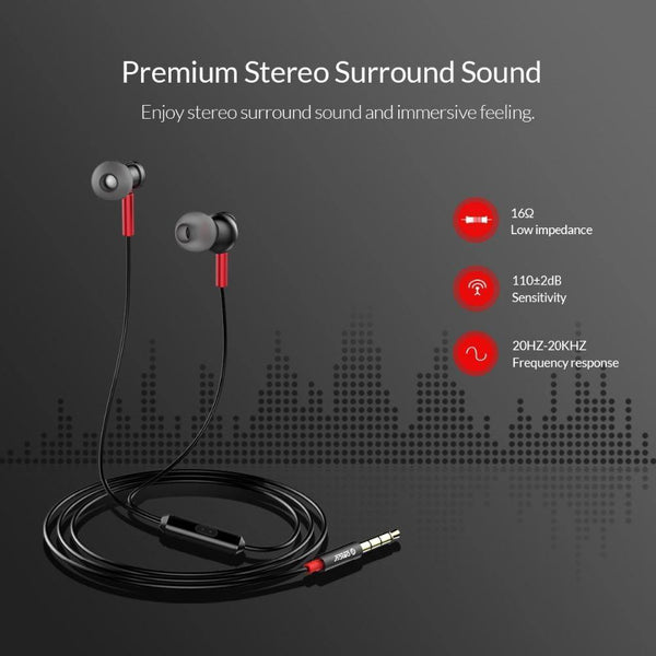 Planet Gates Black / China ORICO In-ear Earphone Bass Sound Sport Earphone Music Earbuds Stereo Gaming Earphone for Phone Xiaomi with Microphone