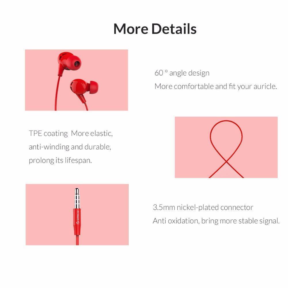 Planet Gates ORICO In-ear Earphone Sport Colorful Earphones Headset Stereo Earphones for iPhone 6 6S Xiaomi Samsung MP3 Ear Phones and music