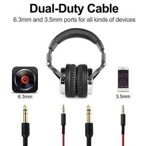 Planet Gates Black / China Professional Studio Headphones DJ Stereo Headphones Studio Monitor Gaming Headset 3.5mm 6.3mm Cable For Xiaomi Phones PC