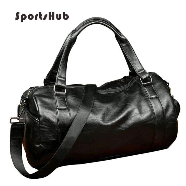 Planet Gates BLACK / China PU Leather Men's Sports Bags Gym Bags Classic Sports HandBag Fitness Travel Bags Workout Shoulder Bag SB0004
