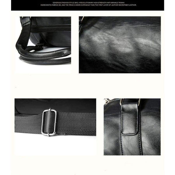 Planet Gates BLACK / China PU Leather Men's Sports Bags Gym Bags Classic Sports HandBag Fitness Travel Bags Workout Shoulder Bag SB0004