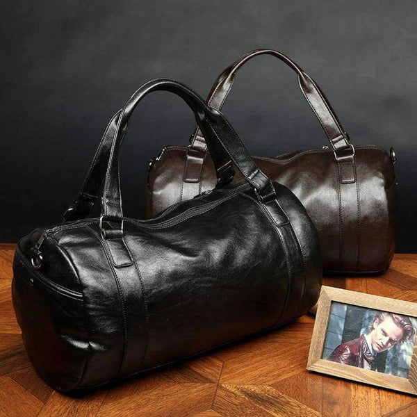 Planet Gates BLACK / China PU Leather Men's Sports Bags Gym Bags Classic Sports HandBag Fitness Travel Bags Workout Shoulder Bag SB0004