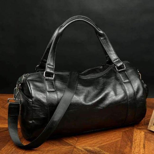 Planet Gates BLACK / China PU Leather Men's Sports Bags Gym Bags Classic Sports HandBag Fitness Travel Bags Workout Shoulder Bag SB0004