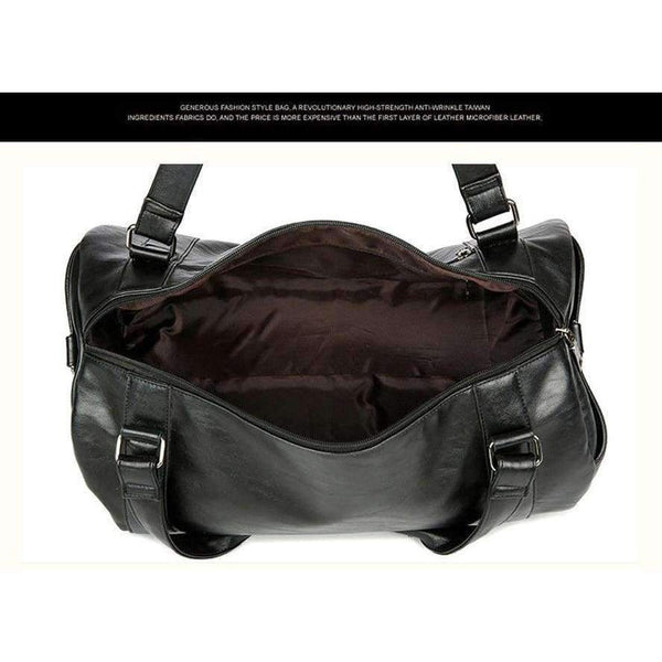 Planet Gates BLACK / China PU Leather Men's Sports Bags Gym Bags Classic Sports HandBag Fitness Travel Bags Workout Shoulder Bag SB0004