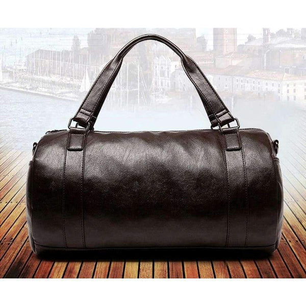 Planet Gates BLACK / China PU Leather Men's Sports Bags Gym Bags Classic Sports HandBag Fitness Travel Bags Workout Shoulder Bag SB0004