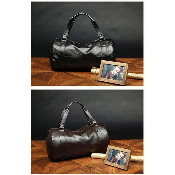 Planet Gates BLACK / China PU Leather Men's Sports Bags Gym Bags Classic Sports HandBag Fitness Travel Bags Workout Shoulder Bag SB0004