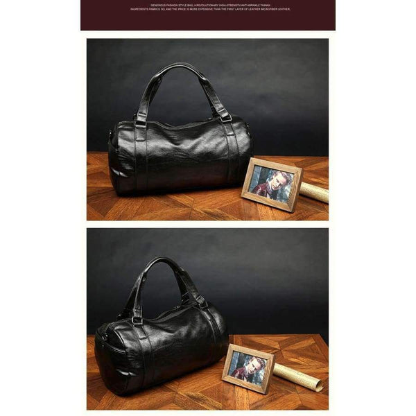 Planet Gates BLACK / China PU Leather Men's Sports Bags Gym Bags Classic Sports HandBag Fitness Travel Bags Workout Shoulder Bag SB0004