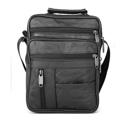 Planet Gates Black / China Real Cowhide Leather Men Handbags Black Male Messenger Bags Men's Small Strap Adjustable Briefcase Man Crossbody Bags
