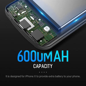 Planet Gates Black / China ROCK 6000mAh Power Bank Case for iPhone X, Ultra Slim External Backup Battery Charger Case for iphone X