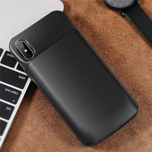 Planet Gates Black / China ROCK Battery Charger Case For iPhone X 10 Portable 6000mAh Power Bank Charing Case External Backup