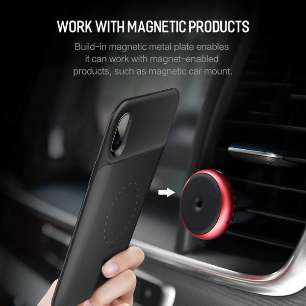 Planet Gates Black / China ROCK Battery Charger Case For iPhone X 10 Portable 6000mAh Power Bank Charing Case External Backup