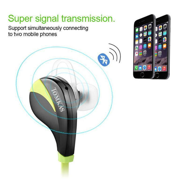 Planet Gates Black / China TOMKAS Bluetooth 4.0 Sport Earphone Wireless Headset Stereo Mic Music Hands Free In-ear Bluetooth Earphone  For iPhone 6 7 Phone