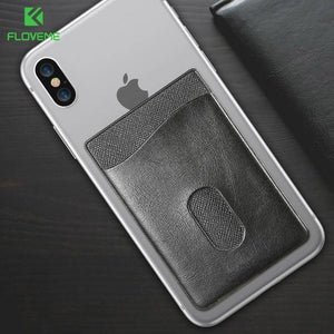 Planet Gates Black / China / Universal FLOVEME Leather 3M Adhesives Card Sticker Pocket Universal Credit Card Wallet Case For iPhone X 8 Samsung Women Men Phone Pouch