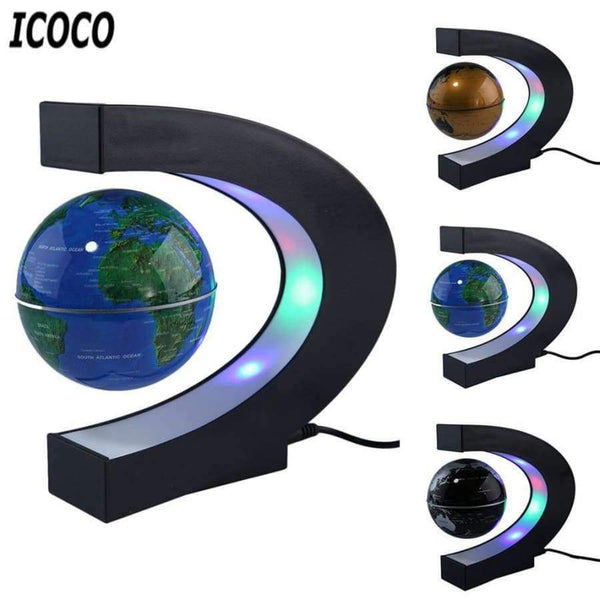 Planet Gates Black / China / US Plug ICOCO LED World Map Magnetic Levitation Floating Globe Home Electronic Antigravity Lamp Novelty Ball Light Birthday Decoration