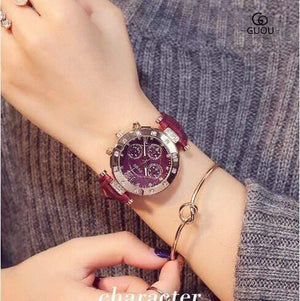 Planet Gates Black / China Women's Watches  Ladies Watch Women Diamond Watches Bracelets For Women Montre Femme Auto Calendar Clock Leather Saat