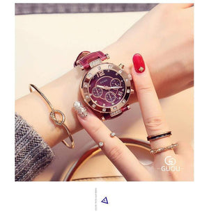 Planet Gates Black / China Women's Watches  Ladies Watch Women Diamond Watches Bracelets For Women Montre Femme Auto Calendar Clock Leather Saat