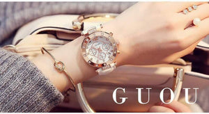 Planet Gates Black / China Women's Watches  Ladies Watch Women Diamond Watches Bracelets For Women Montre Femme Auto Calendar Clock Leather Saat