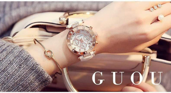 Planet Gates Black / China Women's Watches  Ladies Watch Women Diamond Watches Bracelets For Women Montre Femme Auto Calendar Clock Leather Saat