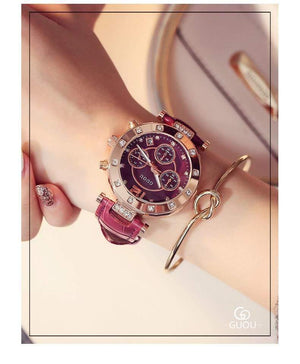 Planet Gates Black / China Women's Watches  Ladies Watch Women Diamond Watches Bracelets For Women Montre Femme Auto Calendar Clock Leather Saat