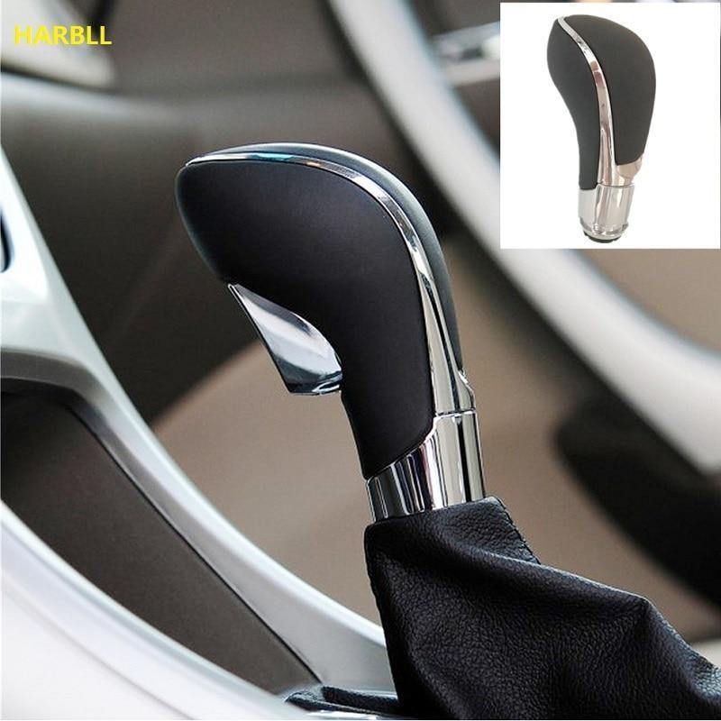 Planet Gates Black Chrome PU Leather Automatic Transmission Gear Shift Shifter Lever Knob For Opel Vauxhall Insignia Buick Regal 20986271