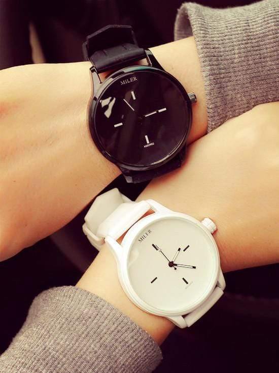 Planet Gates Black Classic Couple Watch Men Women Watches Pair Fashion Simple Men's Watch Women's Watches Beloved Clock Pair Hours