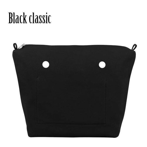 Planet Gates black classic PU Nubuck Frosted Leather Waterproof Inner Lining Zipper Pocket for Obag Classic Mini  Lining Insert for O BAG