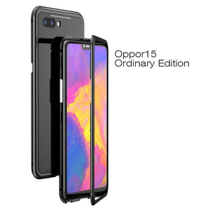 Planet Gates Black clear 4 Magneto Magnetic Adsorption Case Clear Tempered Glass Huawei P20 Pro