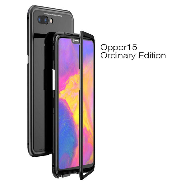 Planet Gates Black clear 4 Magneto Magnetic Adsorption Case Clear Tempered Glass Huawei P20 Pro