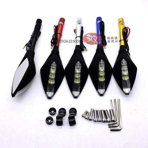 Planet Gates Sort CNC farverigt klistermærke unviersal dele motorcykelspejl med blinklys moto blinklys motorcykel bakspejl indikator