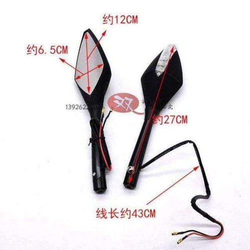 Planet Gates Sort CNC farverigt klistermærke unviersal dele motorcykelspejl med blinklys moto blinklys motorcykel bakspejl indikator