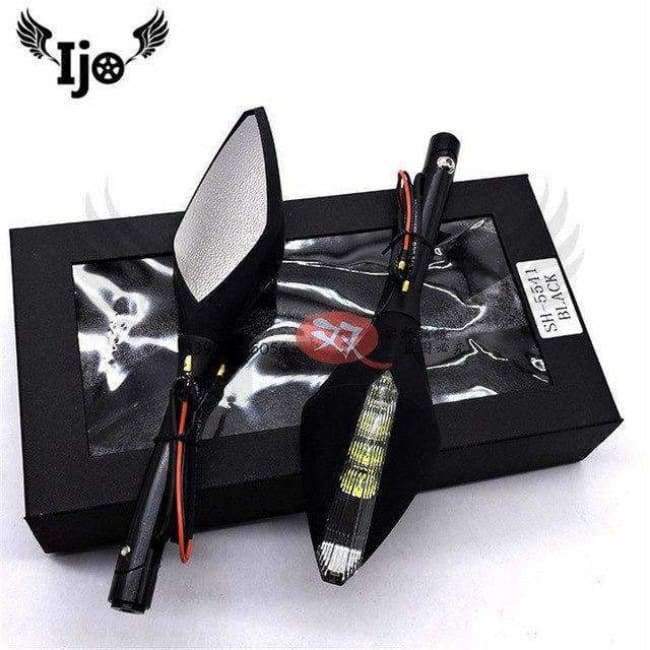 Planet Gates CNC motorcycle rearview mirror with LED motorbike side mirror turn signal light moto mirrors indicator flashers scooter parts