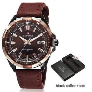 Planet Gates black coffee box Men Quartz Watches Leather Waterproof Analog Watches Mens Date Casual Clock Rome Time Relogio Masculino