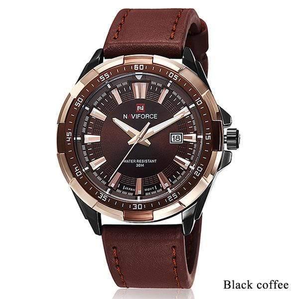 Planet Gates black coffee Men Quartz Watches Leather Waterproof Analog Watches Mens Date Casual Clock Rome Time Relogio Masculino